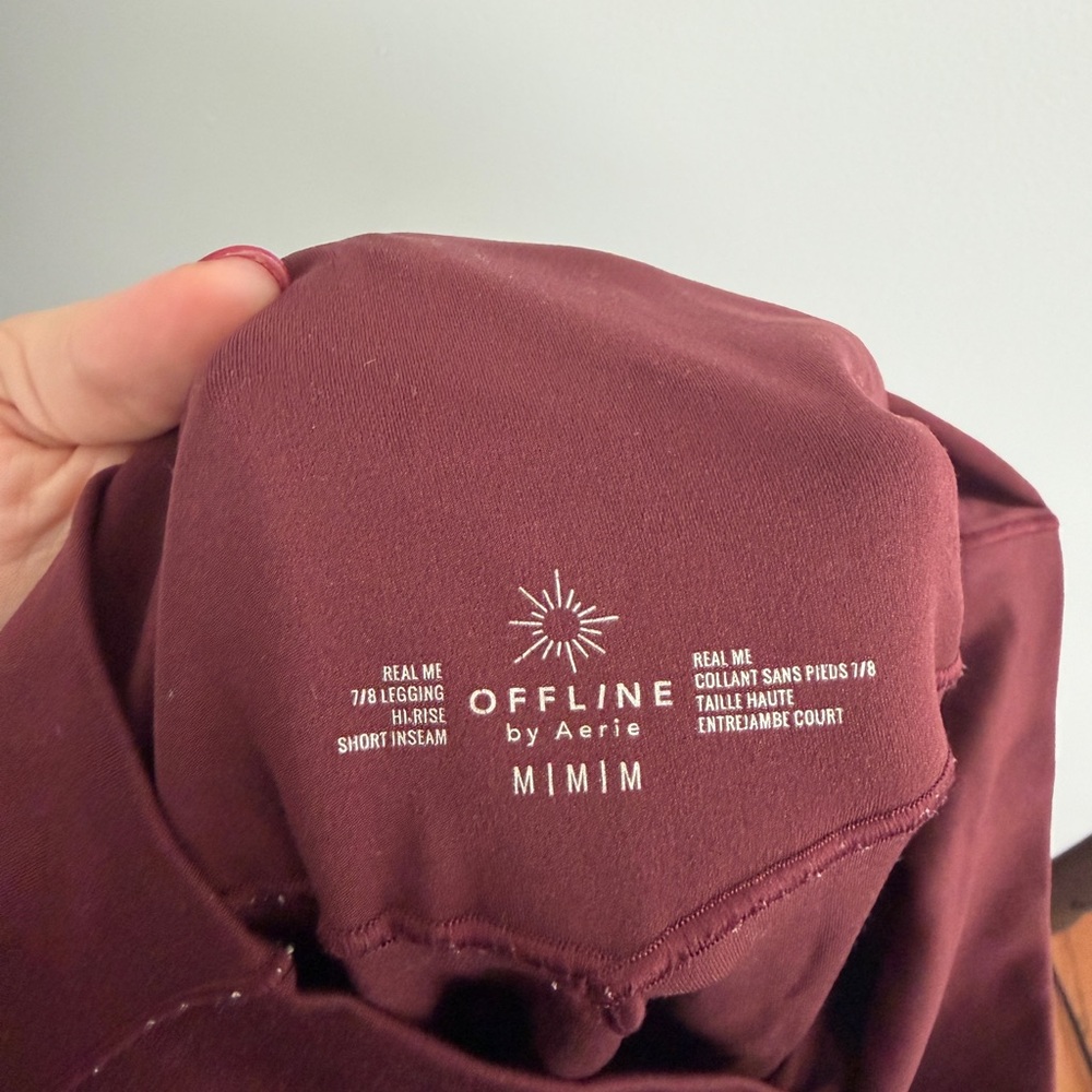 Aerie Maroon Offline 7/8 Leggings - Picture 4 of 7